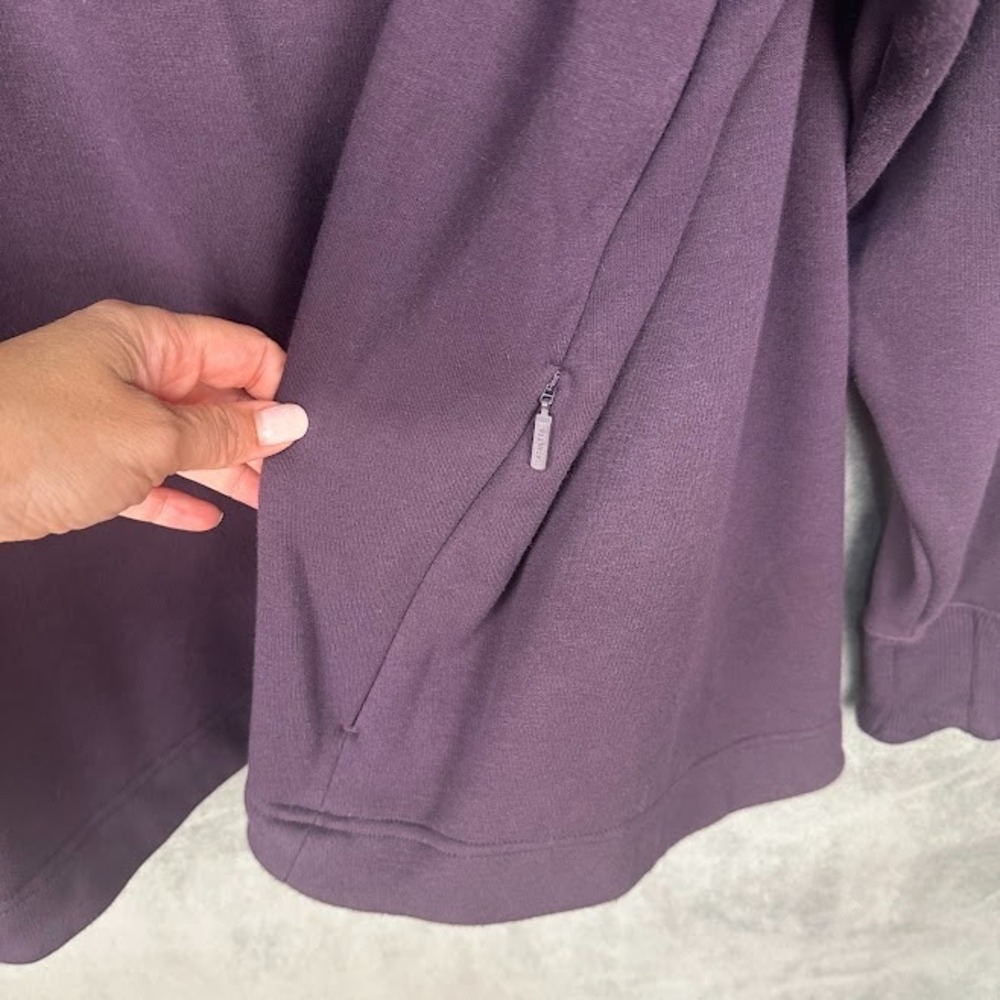Athleta Cozy Karma Twist Neck Sweatshirt Womens 2X Purple Comfort Travel Stretch - Picture 4 of 15